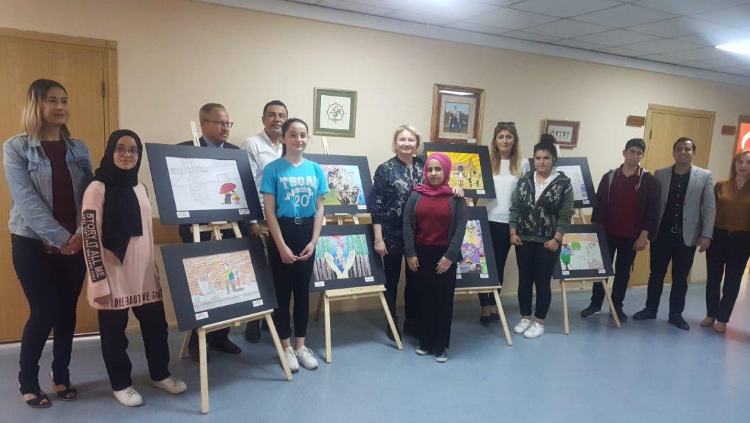 "Merhamet" Konulu Resim Yarışmasında Derece Giren Öğrencilerimizden Müdürlüğümüze Ziyaret